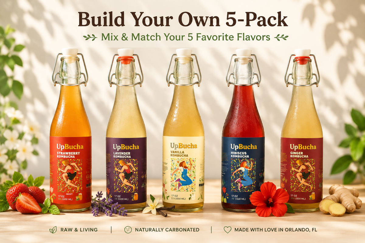 Build Your Own 5- Pack -17 oz. Kombucha